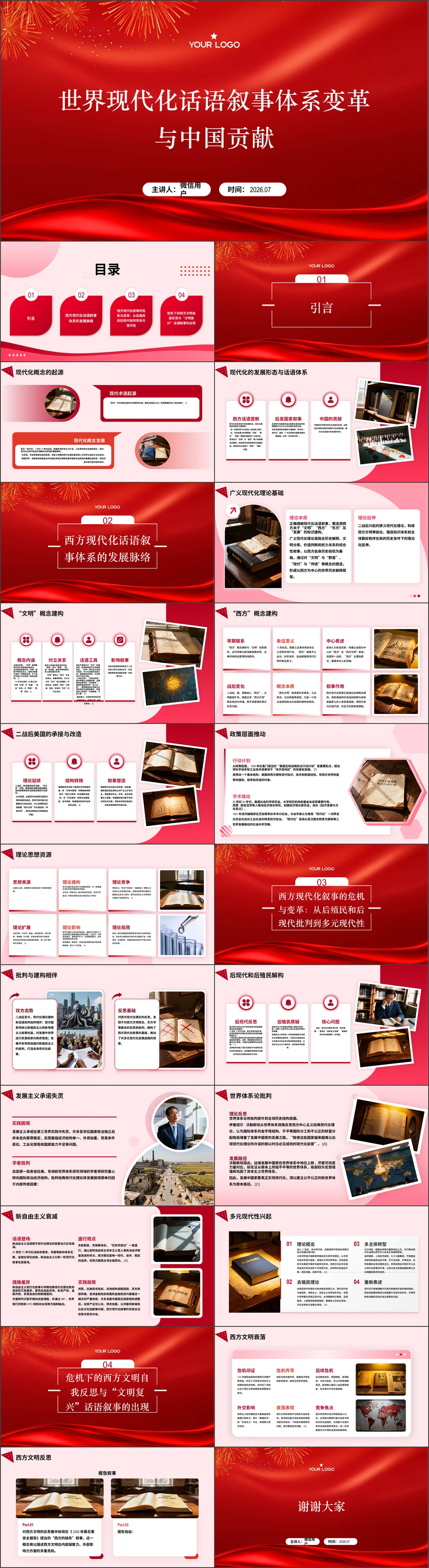 2026世界现代化话语叙事体系变革与中国贡献党课ppt