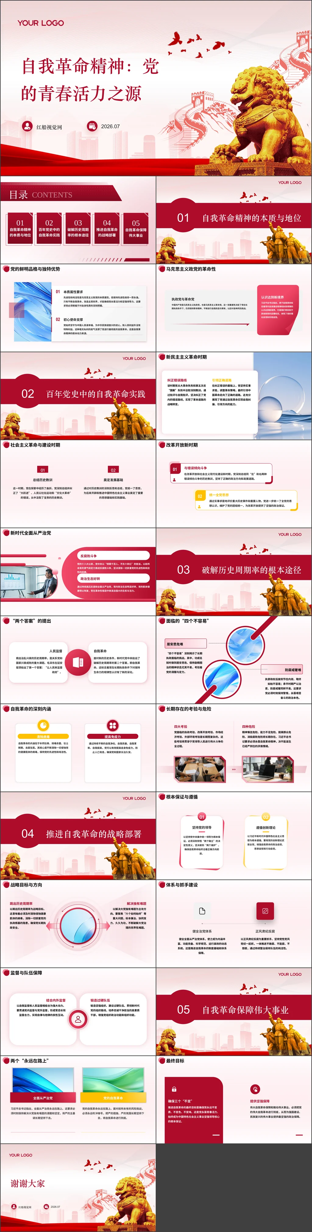 2026党支部自我革命精神是党永葆青春活力的强大支撑党课ppt