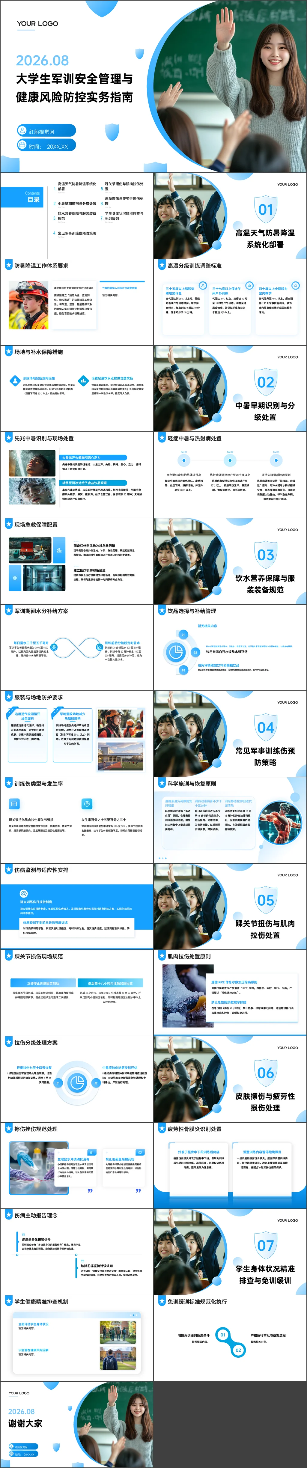 2026大学生科学施训与健康防护并重——大学生军训安全管理与健康风险防控实务指南党课ppt