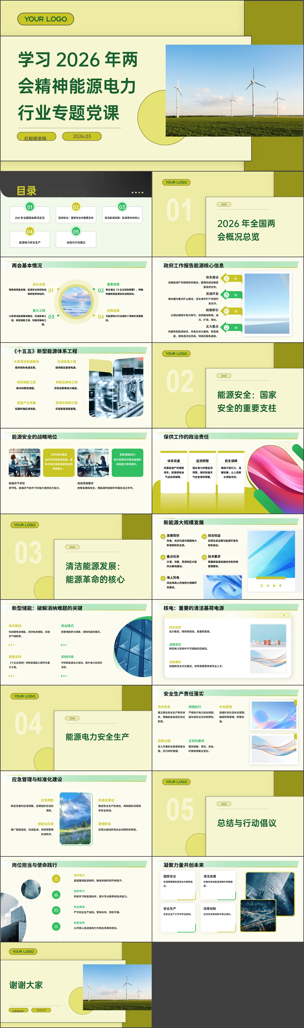 2026年两会精神能源电力行业专题党课ppt课件