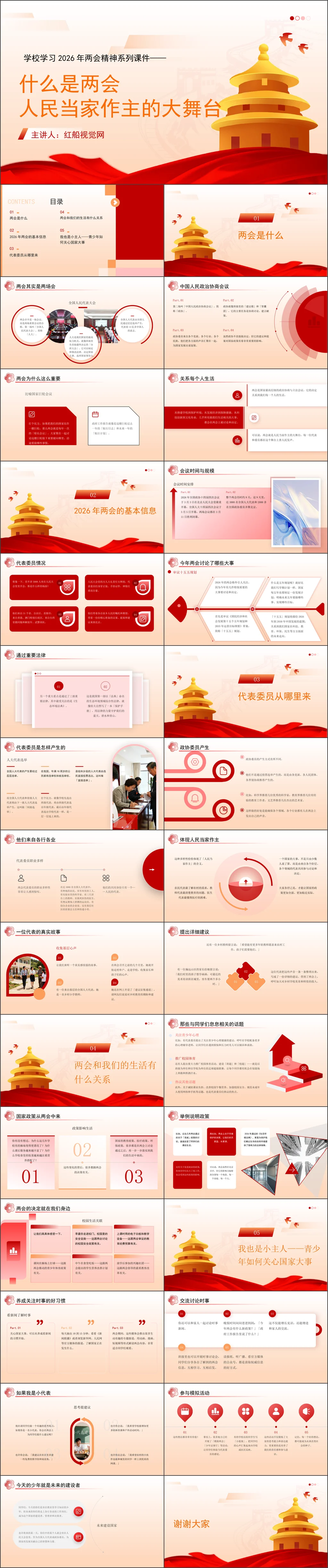 2026年两会精神进校园主题教育PPT课件人民当家作主