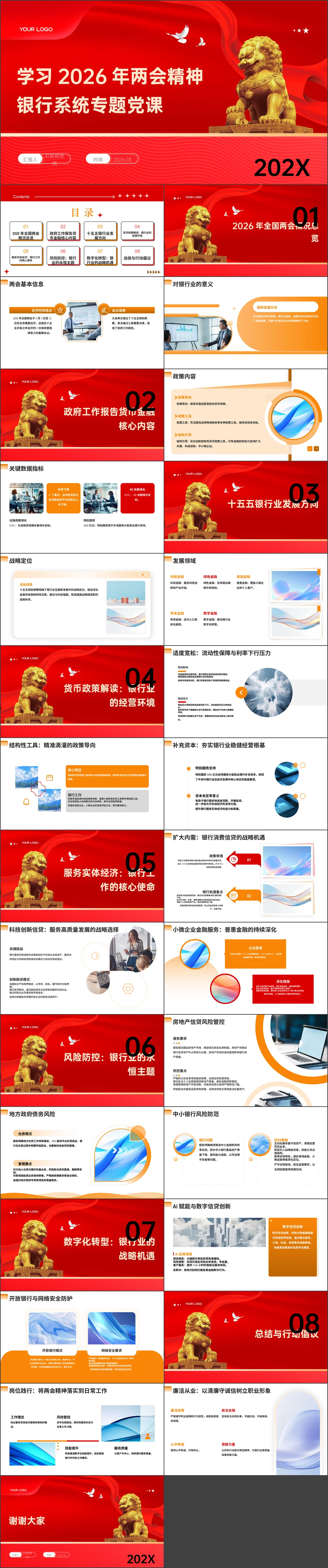 2026年两会精神银行系统专题党课ppt课件