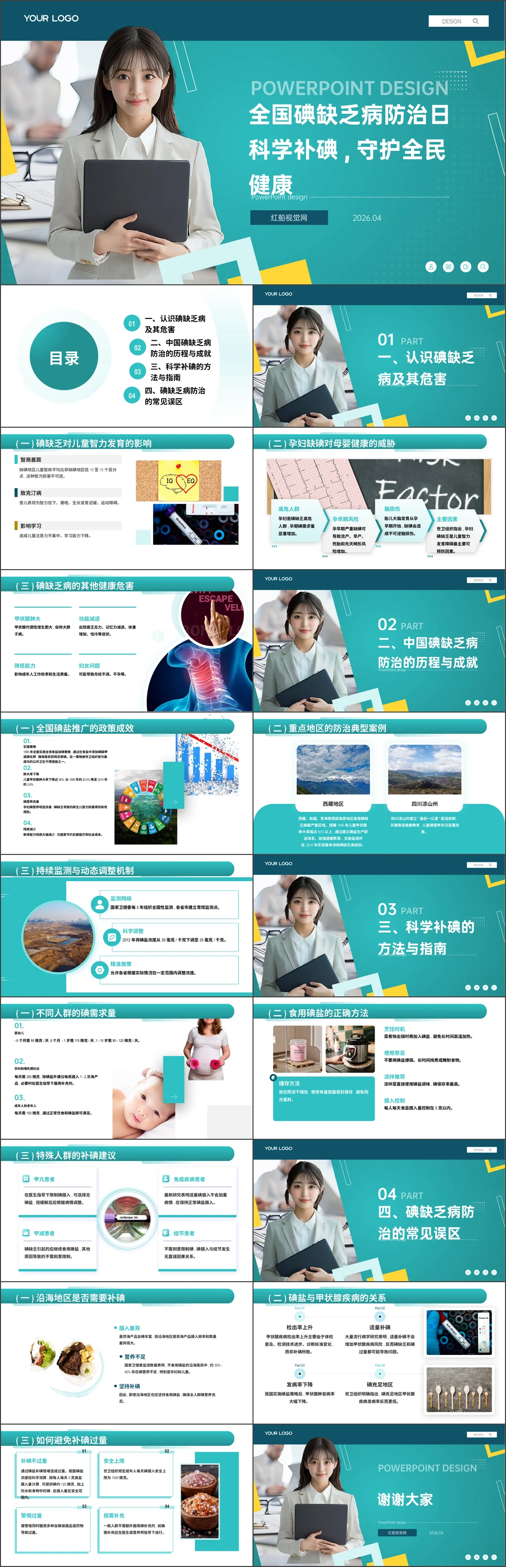 2026年全国碘缺乏病防治日科学补碘,守护全民健康主题班会ppt带讲稿