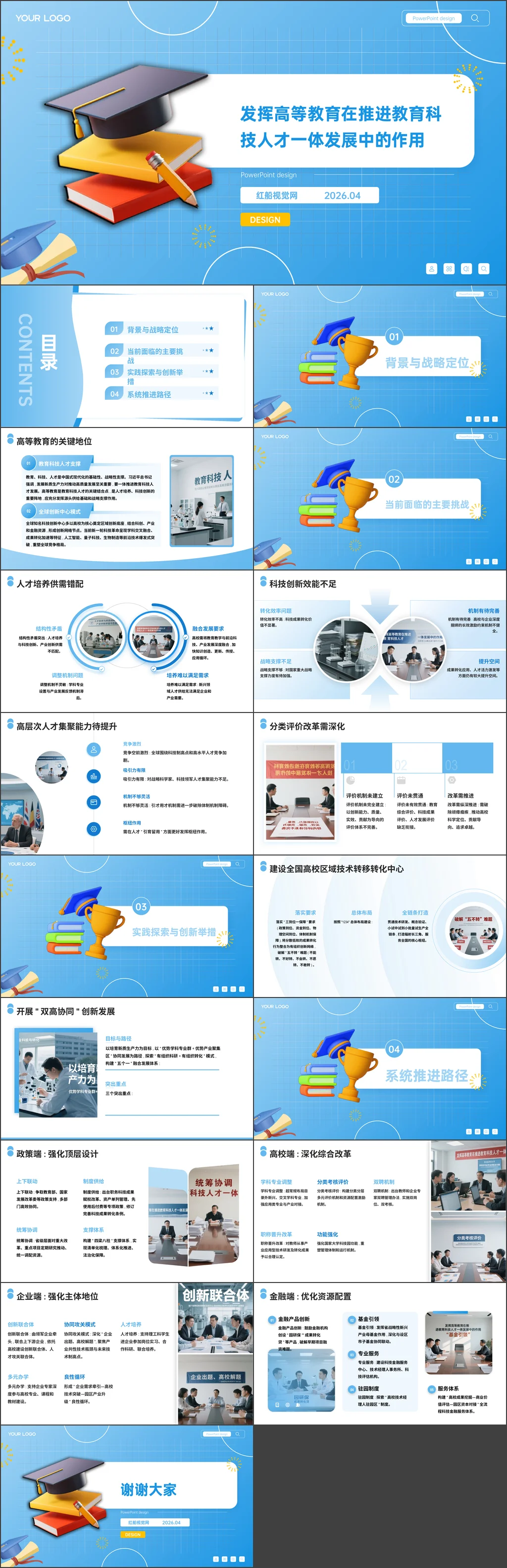 2026年高校发挥高等教育在推进教育科技人才一体发展中的作用党课ppt带讲稿