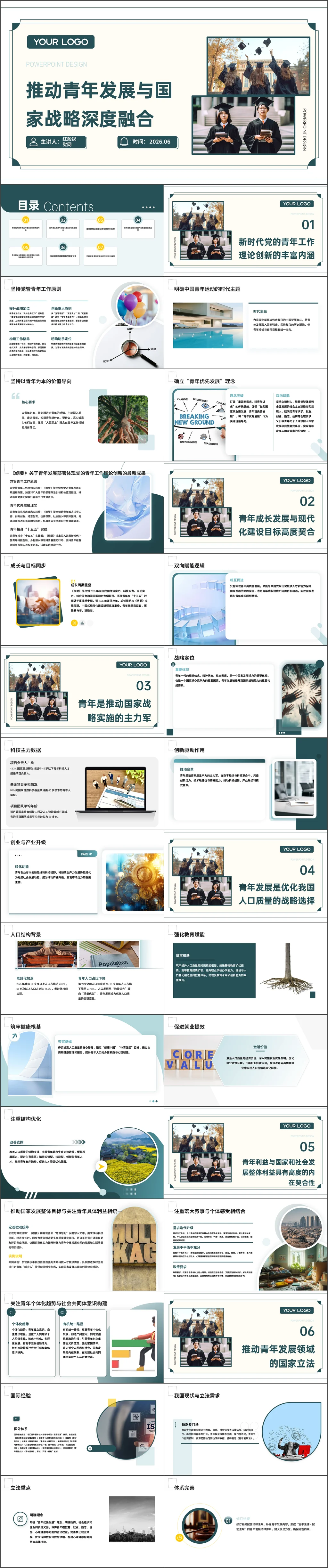 2026推动青年发展与国家战略深度融合党课ppt