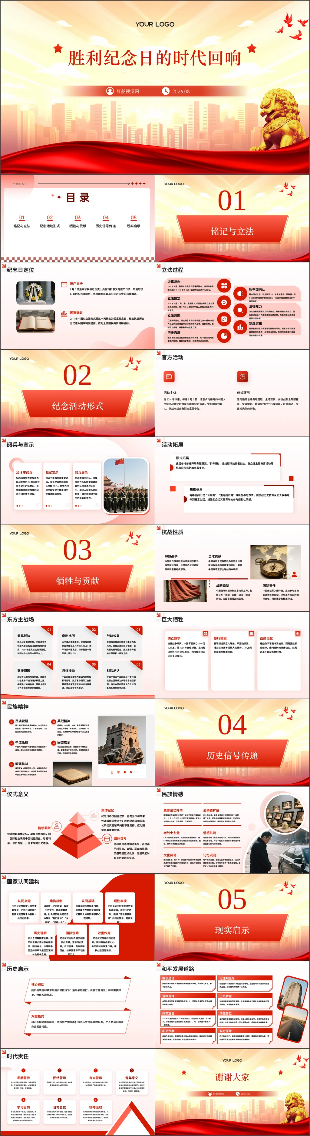 2026机关单位胜利纪念日的时代回响党课ppt