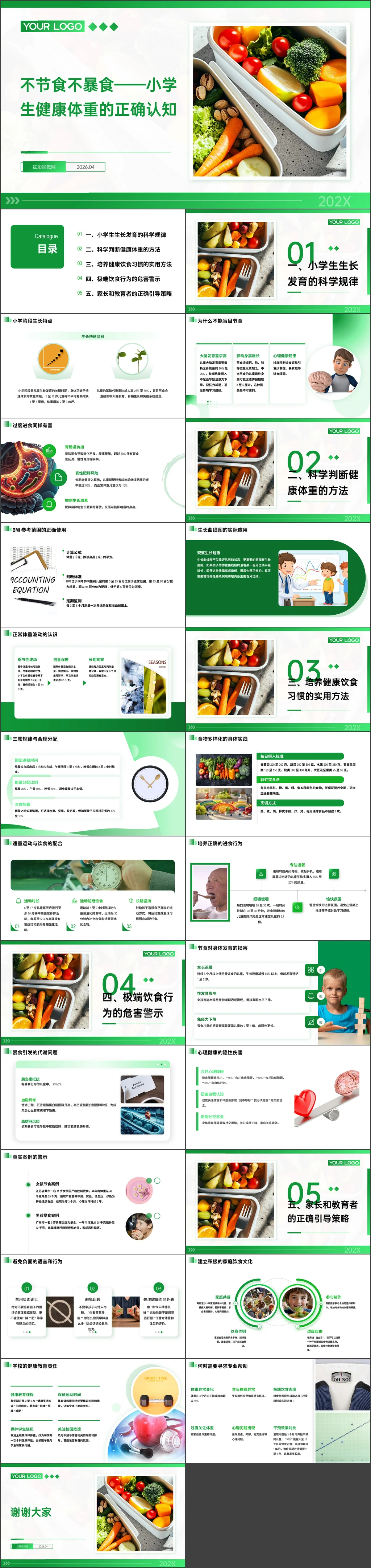 小学科学饮食健康生活ppt不节食不暴食小学生健康体重的正确认知主题班会ppt