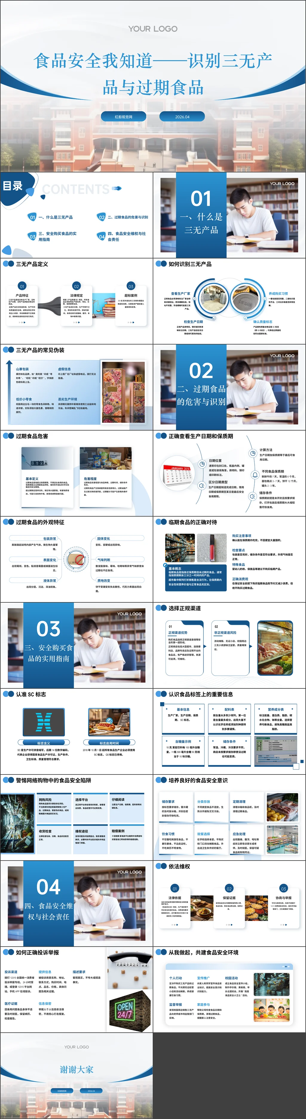 小学科学饮食健康生活ppt食品安全我知道识别三无产品与过期食品主题班会ppt