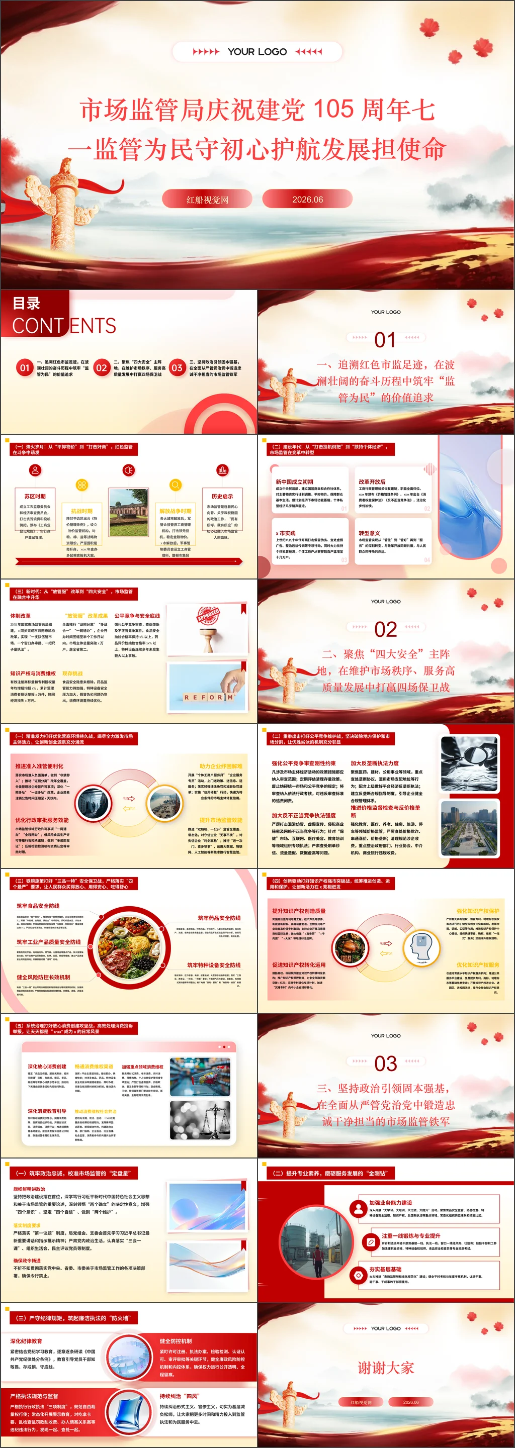 机关单位市场监管局庆祝建党105周年七一监管为民守初心护航发展担使命党课ppt